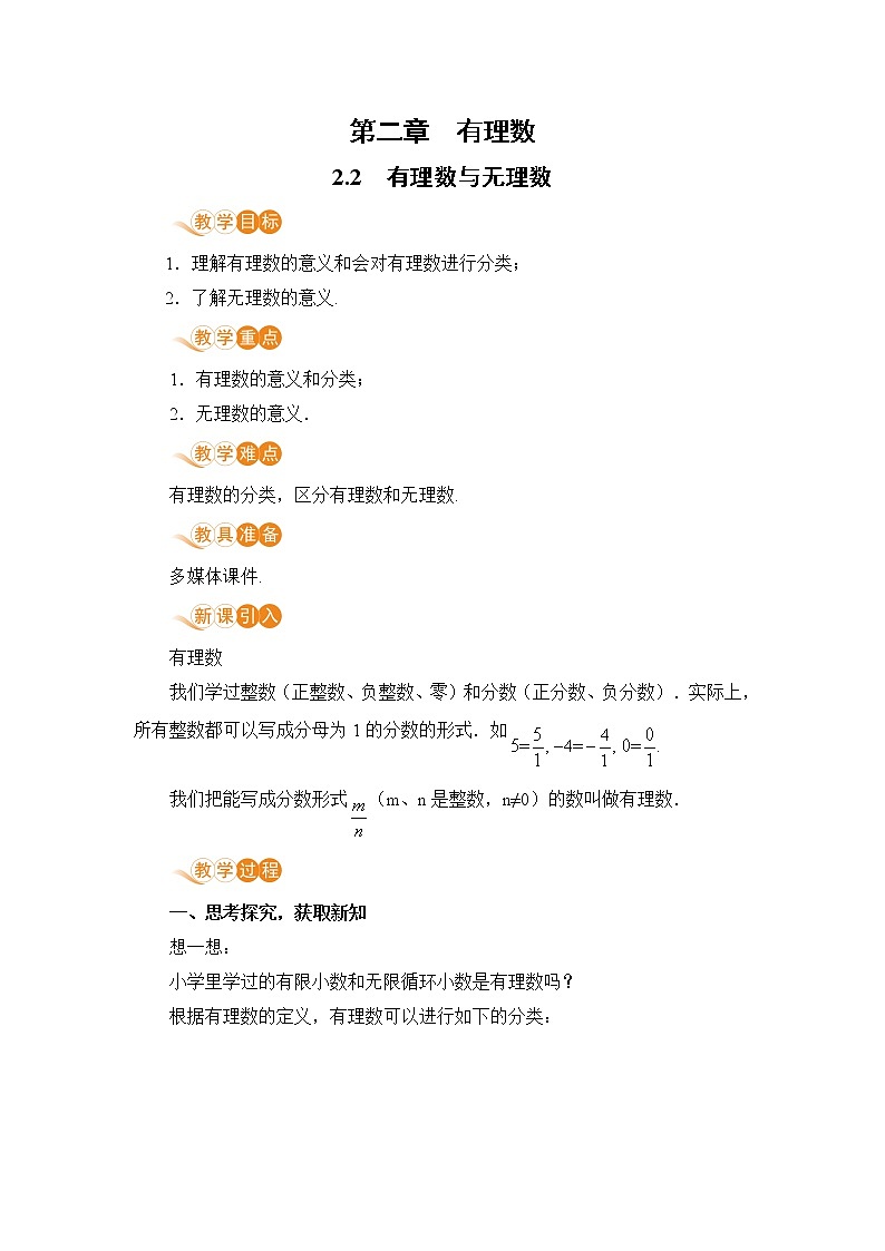 2.2 有理数与无理数 课件+教案+练习01
