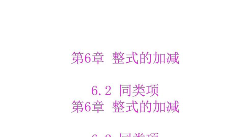 6.2同类项 课件-青岛版七年级数学上册02