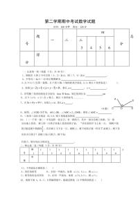 江苏省南京市金陵中学河西分校2009—2010学年七年级下学期期中试卷——数学