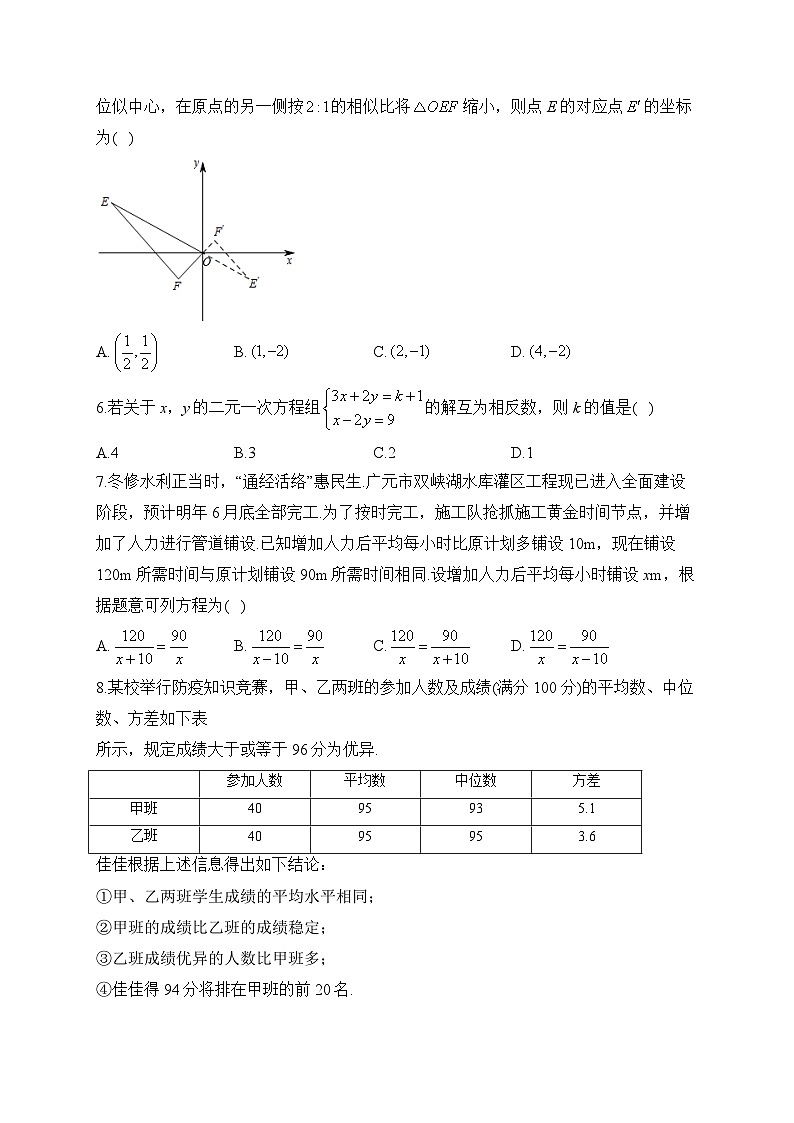 2023届中考数学考向信息卷 山西专版第2页
