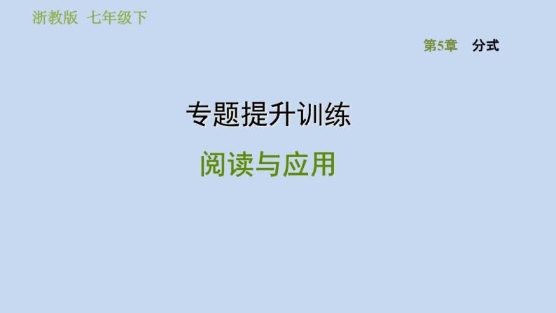 第5章 分式 浙教版数学七年级下册专题提升训练课件01