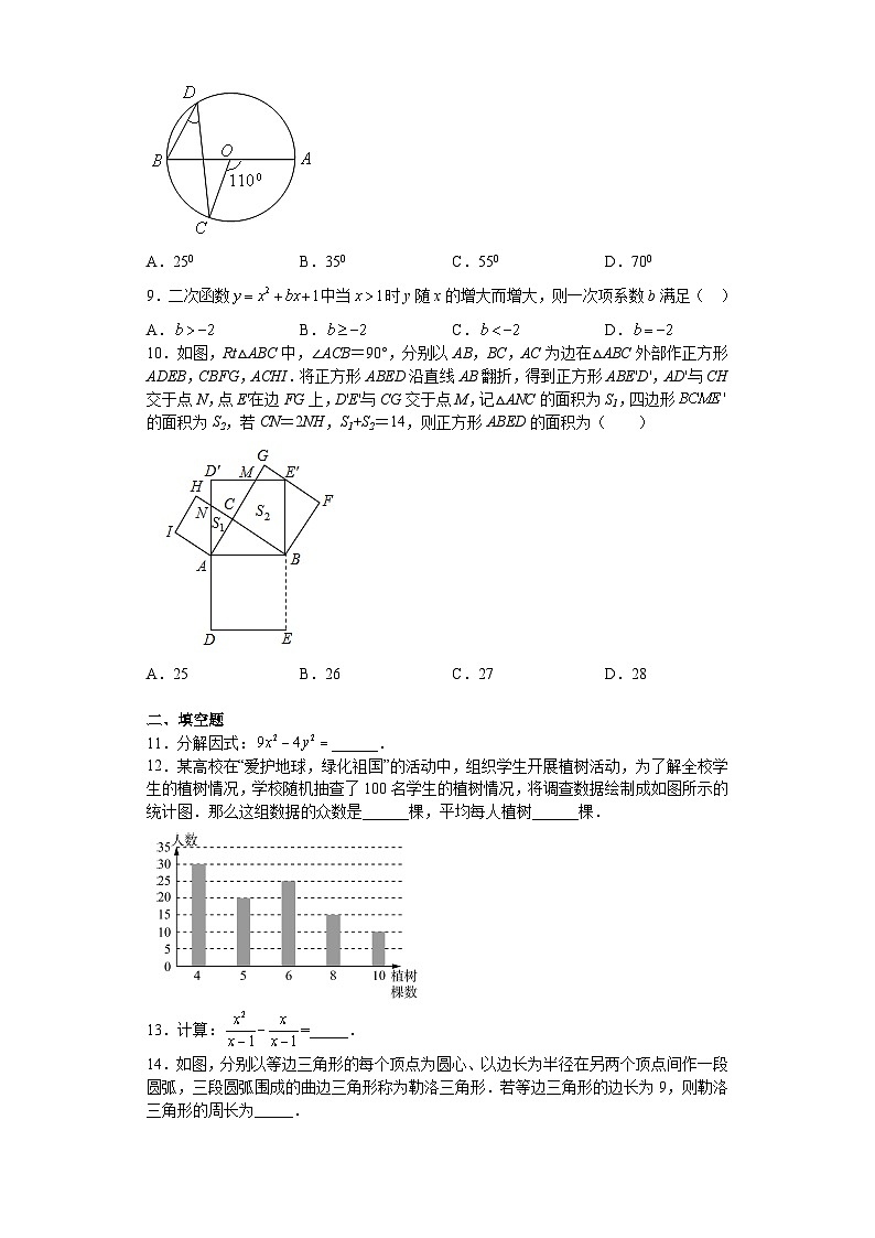 2023年浙江省温州市鹿城区九年级第二次适应性考试+数学模拟试卷(含答案)第2页