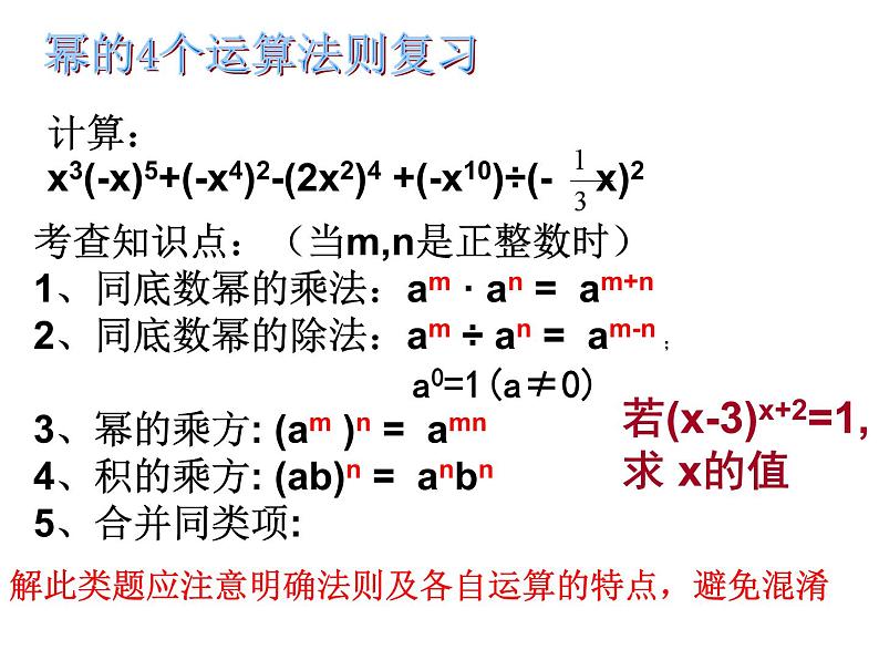 数学:第十五章整式的乘除与因式分解复习课件(人教新课标八年级上)第3页