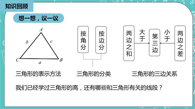 人教版数学八上 11.1.2 三角形的高、中线与角平分线 课件第2页