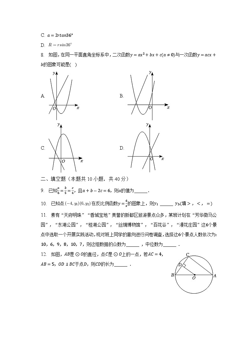 2023年四川省成都市新都区中考数学二诊试卷-普通用卷02
