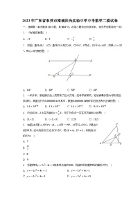 2023年广东省东莞市南城阳光实验中学中考数学二模试卷（含解析）