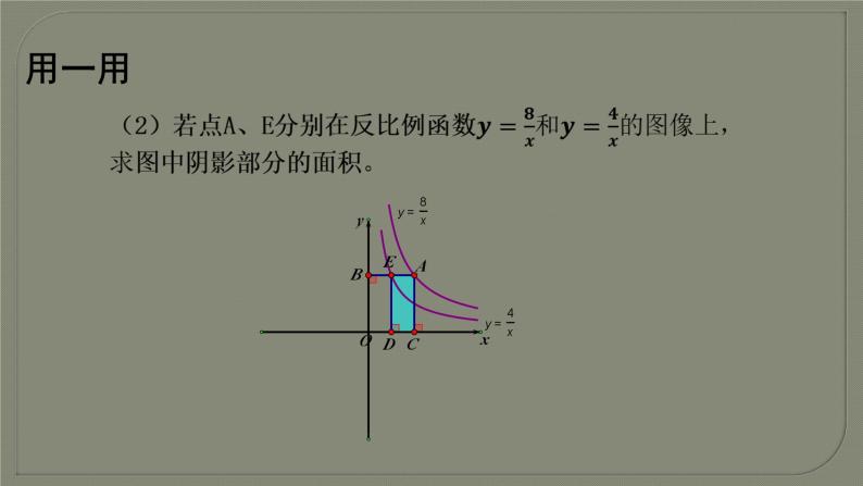 6.3 反比例函数的应用-反比例函数与图形面积问题 浙教版八年级数学下册课件08