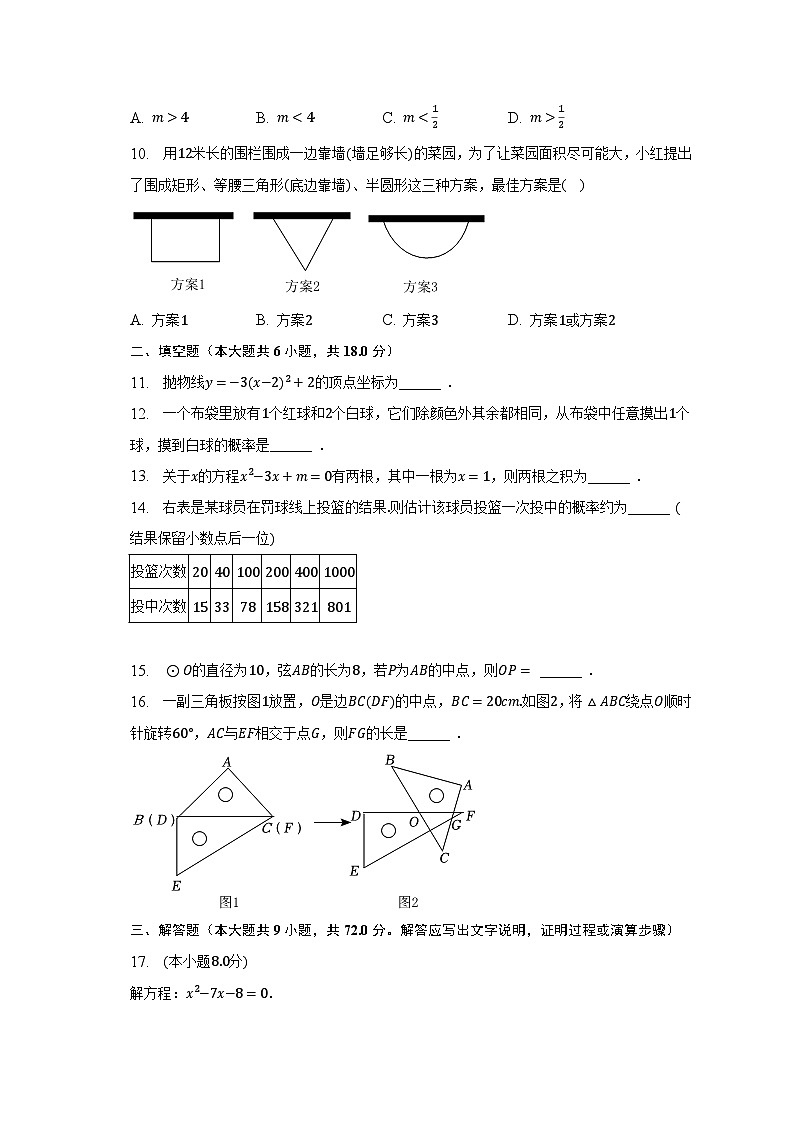 2022-2023學(xué)年廣東省廣州市天河區(qū)九年級（上）期末數(shù)學(xué)試卷（含解析）第2頁