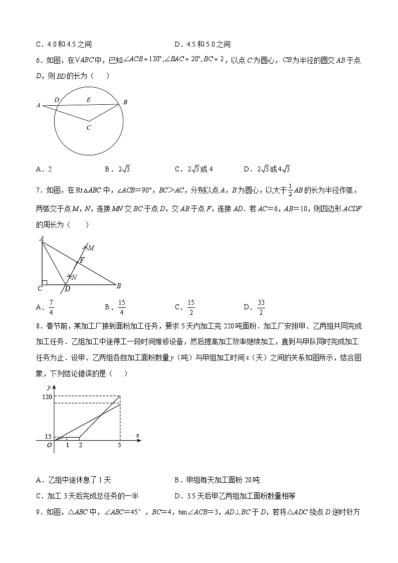 （重慶卷）2023年中考數(shù)學(xué)第三次模擬考試（A4考試版）第2頁