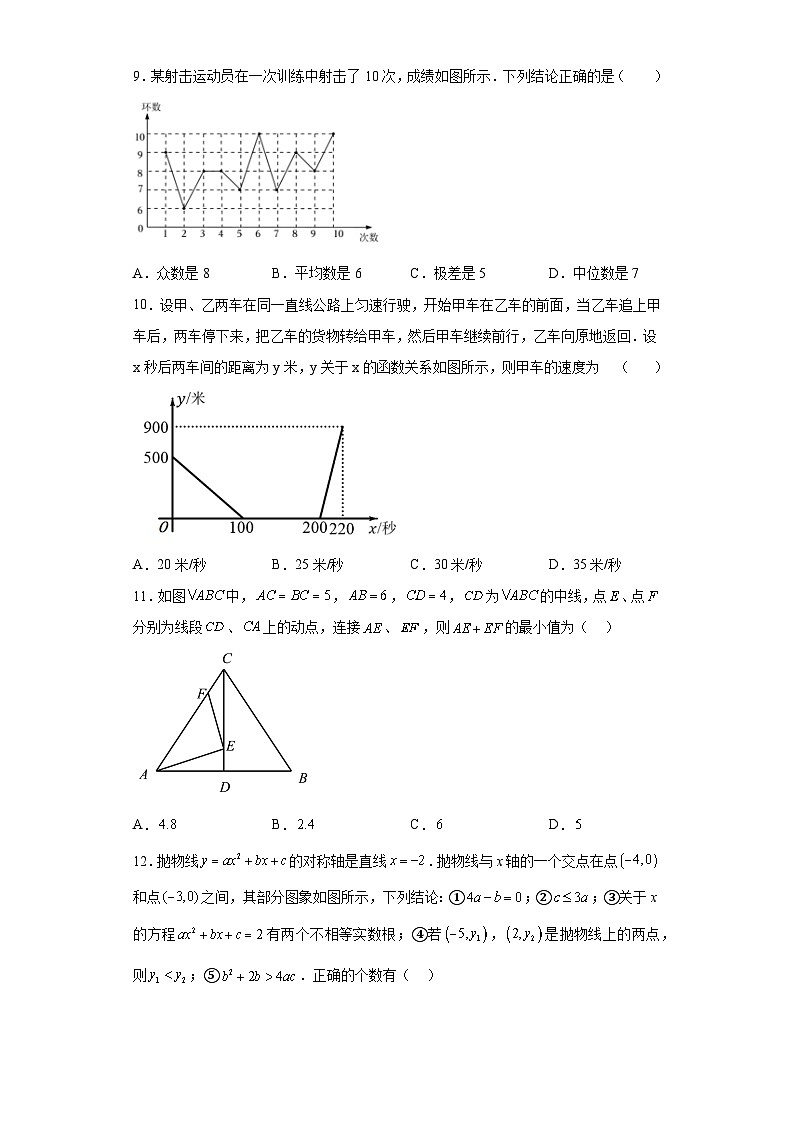 2023年黑龍江省綏化市肇東市第八中學(xué)二模數(shù)學(xué)試卷(含答案)第2頁