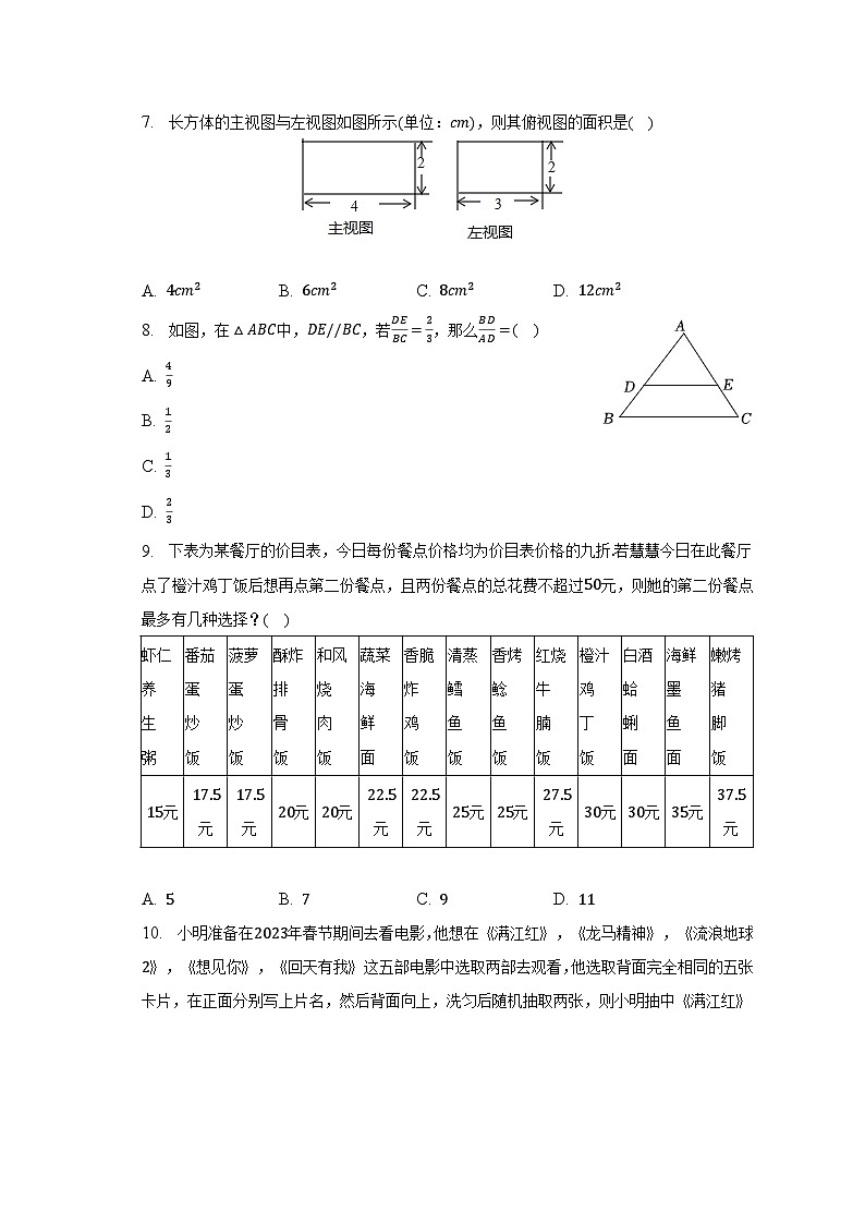 2023年山東省臨沂市沂水縣中考數(shù)學(xué)一模試卷（含解析）第2頁(yè)