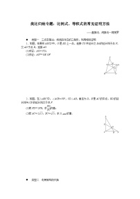 中考训练类比归纳专题：比例式、等积式的常见证明方法专项训练与解析