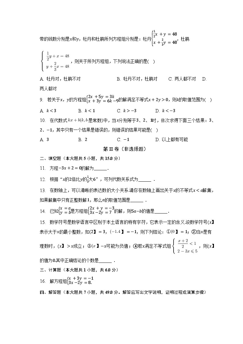 2022-2023学年河南省洛阳市汝阳县七年级(下)期中数学试卷(含解析)第2页