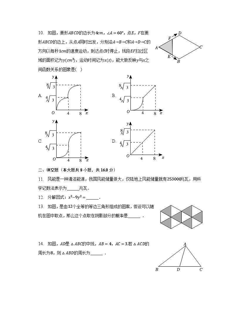 2023年辽宁省抚顺市清原县中考数学毕业试卷(含解析)第3页
