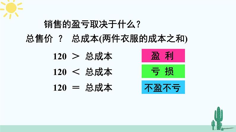 人教版版数学七年级上册 3.4.2销售中的盈亏问题 课件+同步教案06