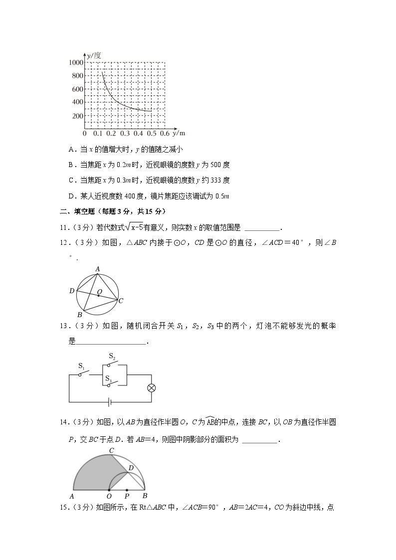 2023年河南省南阳第二十一学校中考数学模拟试卷（含答案）03