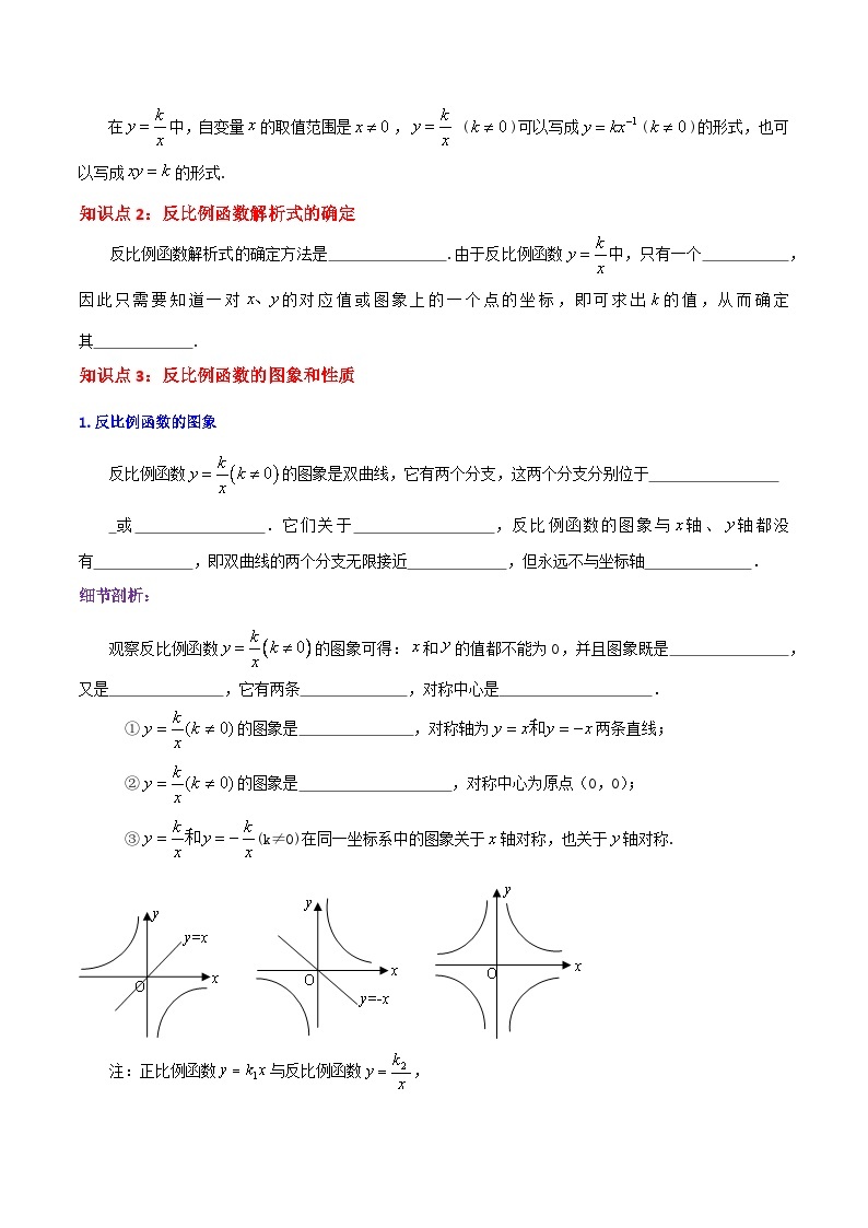 第26章《反比例函数》——【期末复习】九年级数学下册章节知识点+思维导图+练习学案（人教版）02