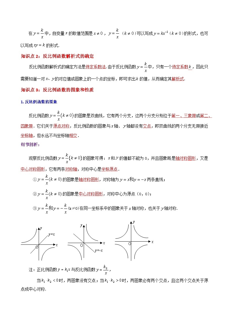 第26章《反比例函数》——【期末复习】九年级数学下册章节知识点+思维导图+练习学案（人教版）02