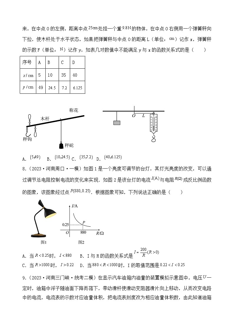 专题09 反比例函数——2023年河南省中考数学模拟题分项选编03