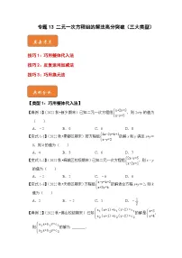 【期末满分攻略】2022-2023学年人教版七年级数学下册讲学案-专题13 二元一次方程组的解法高分突破（三大类型）（原卷版+解析版）