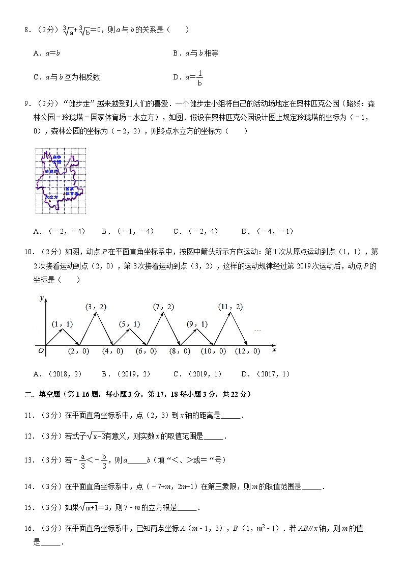 2019北京师大附中初一(下)期中数学含答案 试卷02