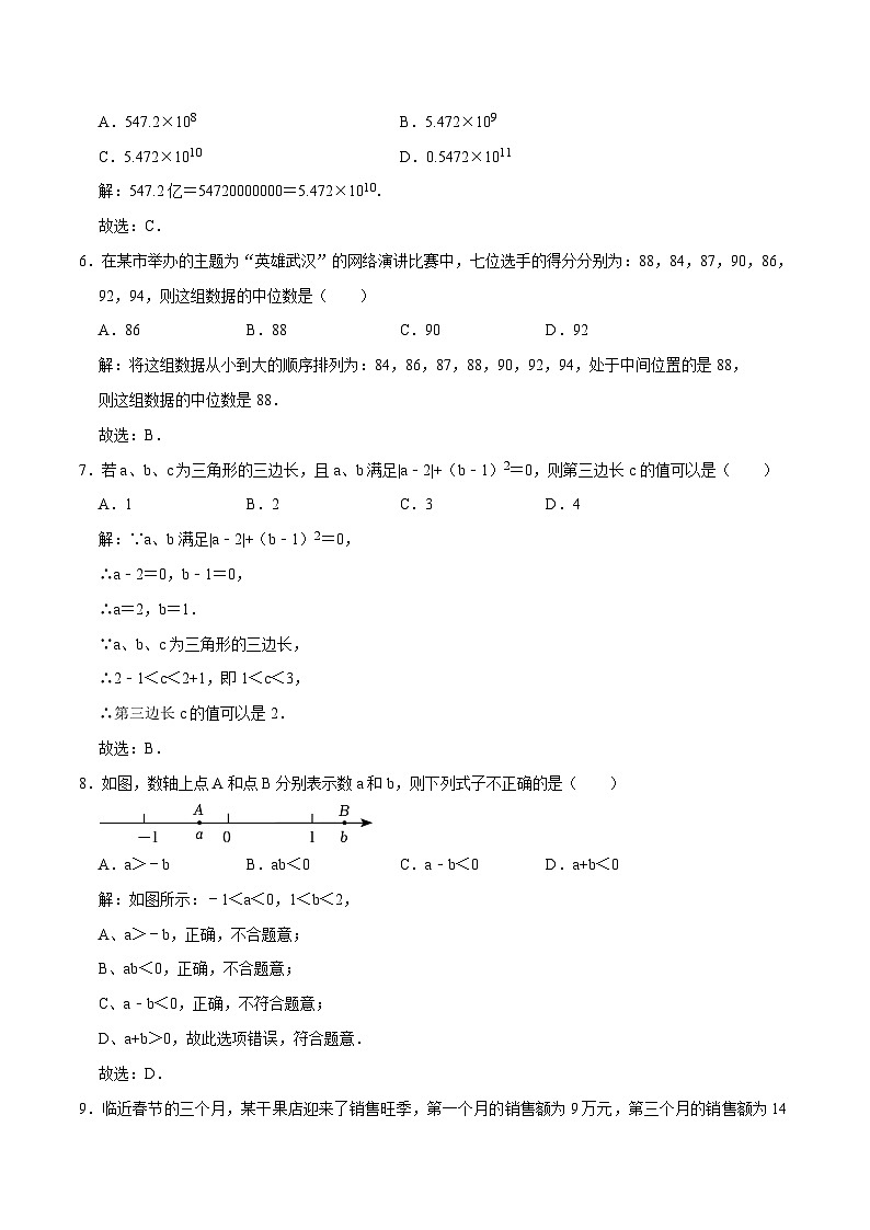 数学(贵州卷)-【试题猜想】2023年中考考前最后一卷(全解全析版)第3页