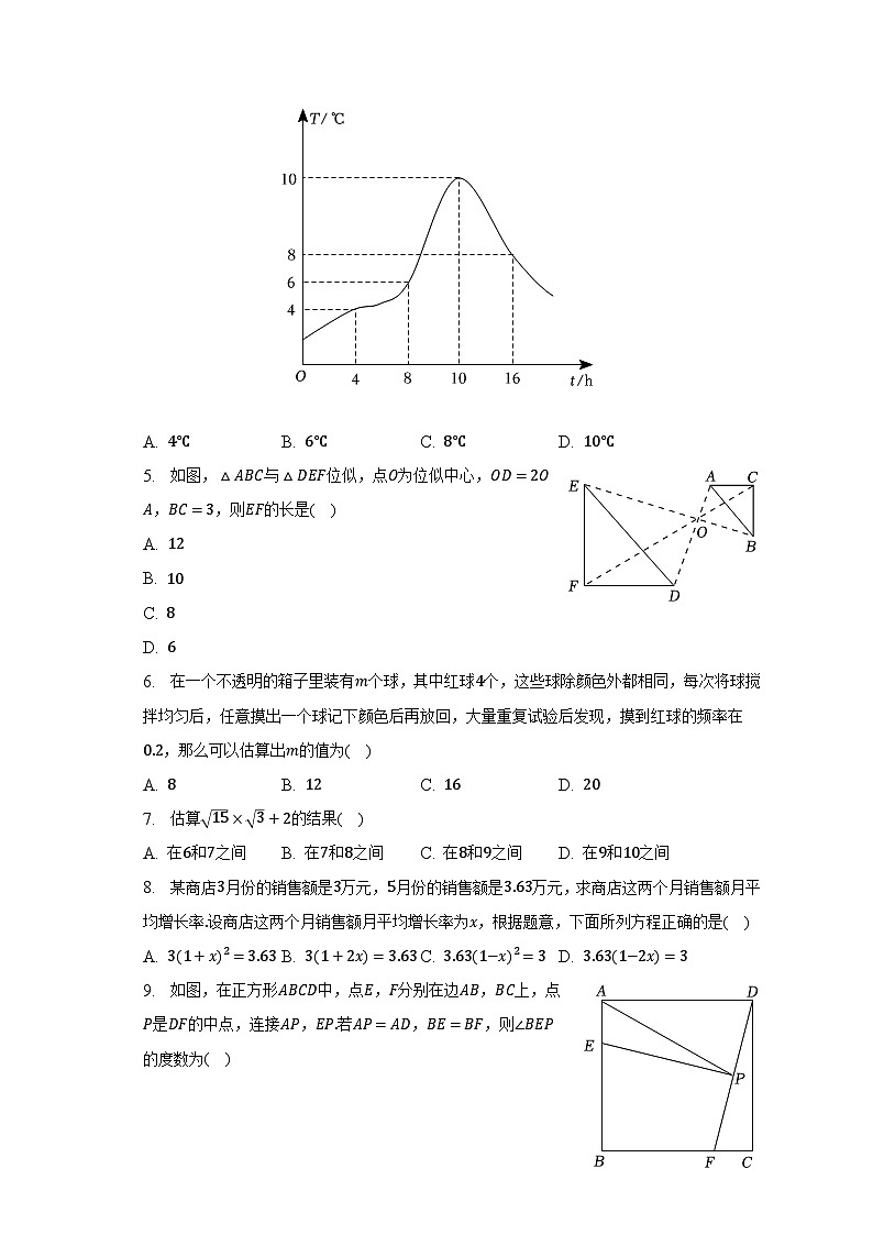 2023年重庆市大渡口区中考数学第一次适应性试卷(含解析)第2页