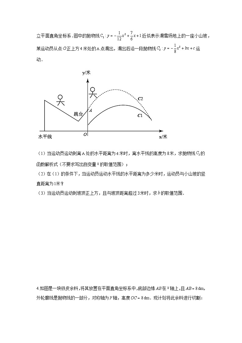 题型八 函数的实际应用 类型四 抛物线型问题(专题训练)(原卷版)第3页