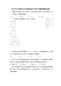 2023年广西崇左市大新县重点中学中考数学模拟试卷-普通用卷