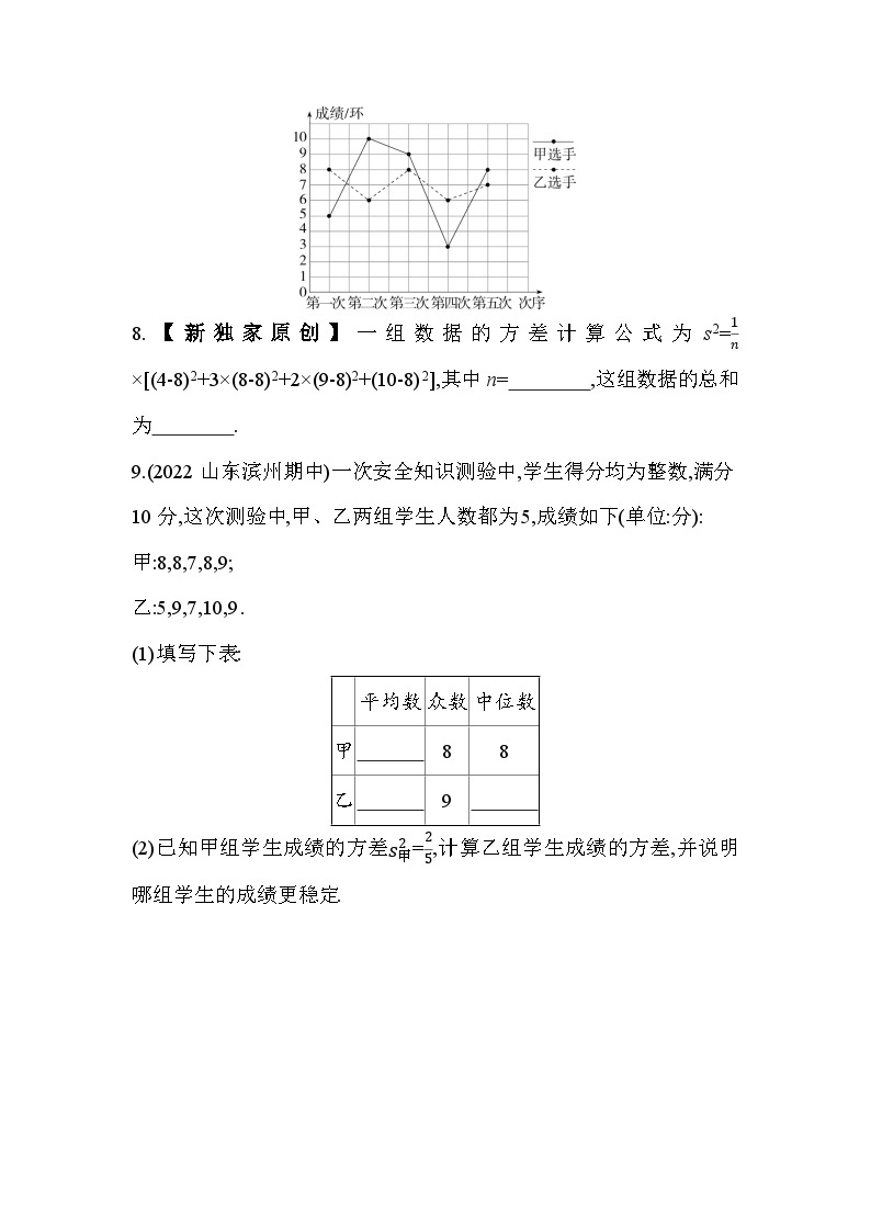 20.3 数据的离散程度 华东师大版数学八年级下册同步练习(含解析)03
