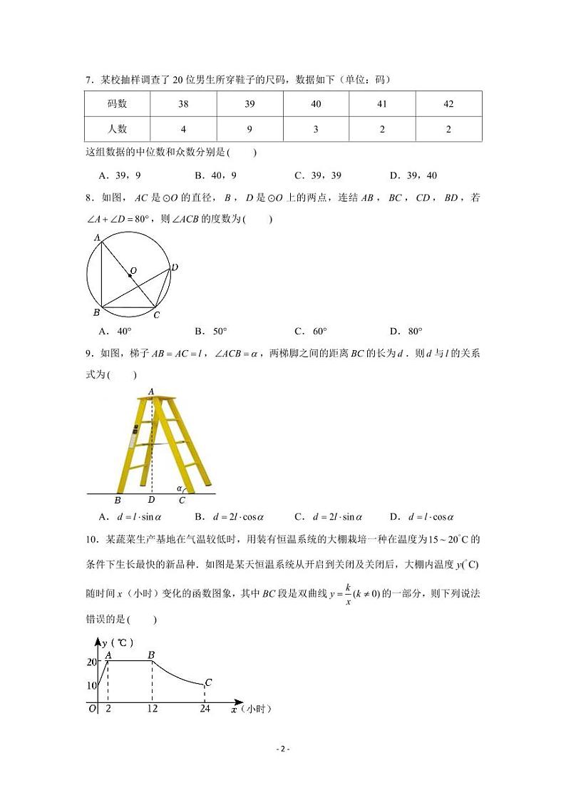 2023长沙中考数学终极模拟舒心卷第2页