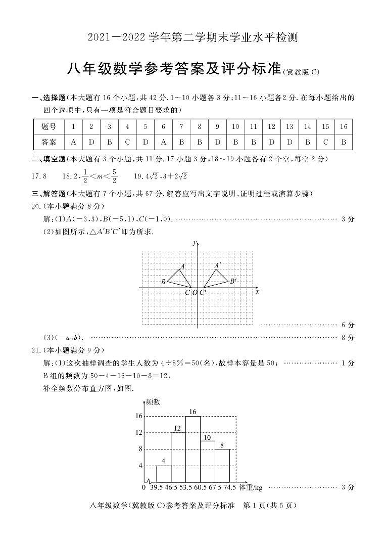 河北省承德市承德县2021-2022学年八年级下学期期末考试数学试题01