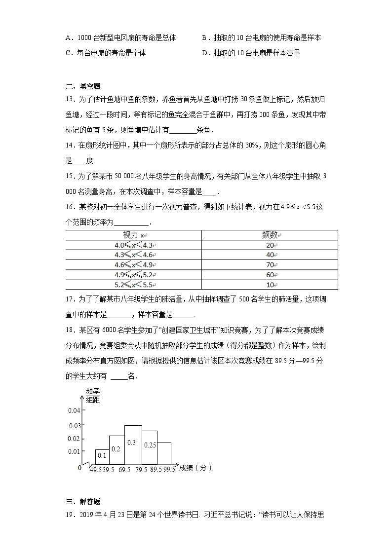 第6章 数据与统计图表 浙教版数学七年级下册章节复习训练(含解析)03