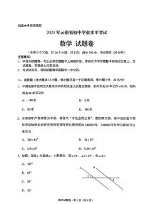 2023年云南省中考数学卷(4)