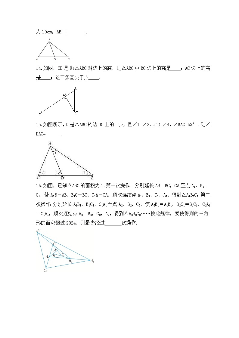 2024年中考数学一轮复习《三角形》考点课时精炼(含答案)第3页