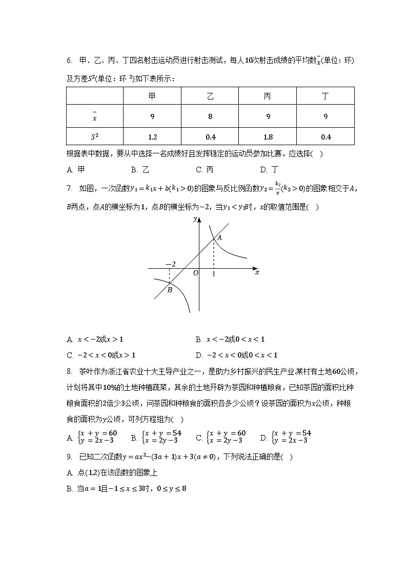 2023年浙江省宁波市中考数学试卷(含解析)第2页