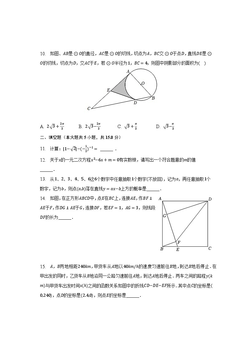 2023年河南省信阳市罗山县彭新一中中考数学二模试卷(含解析 )03