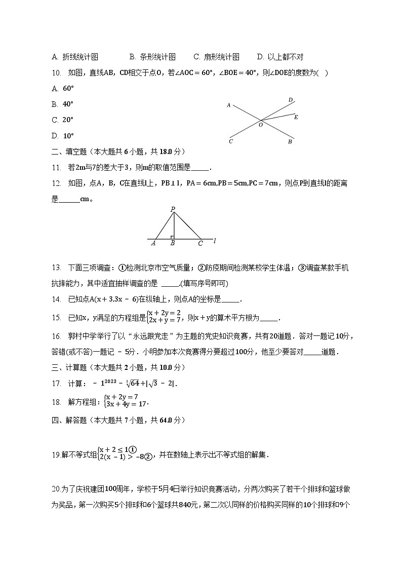 广东省广州市白云区2022-2023学年七年级下学期期末数学复习试卷(含答案)第2页