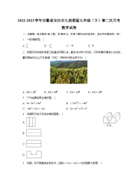 2022-2023学年安徽省安庆市九校联盟九年级（下）第二次月考数学试卷（含解析）