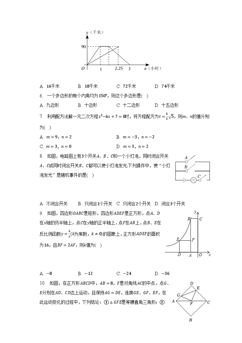 2022-2023学年安徽省淮北市八校联盟九年级（下）第一次月考数学试卷（含解析）02