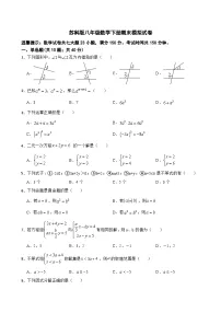 2022--2023学年苏科版八年级数学下册期末模拟试卷（含答案）