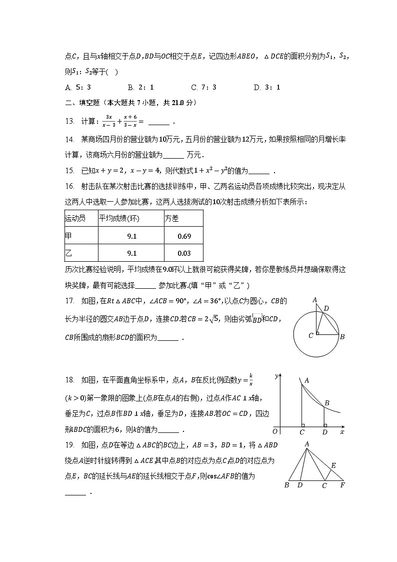 2023年内蒙古包头市中考数学调研试卷(4月份)(含解析)第3页