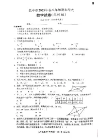 四川省巴中市2022-2023学年八年级下学期6月期末数学试题