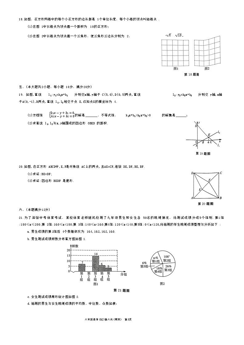 安徽省淮南市凤台县2022-2023学年下学期八年级数学期末测试(含答案)第3页
