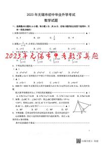 2023年江苏省无锡市中考数学真题