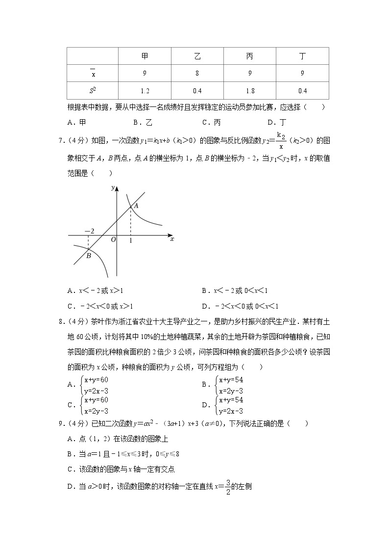 2023年浙江省宁波市中考数学试卷（含答案解析）02