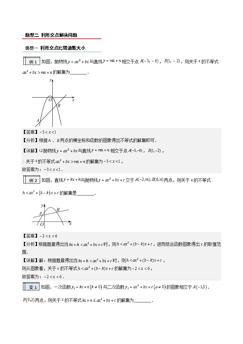 【暑假提升】2023年人教版数学八年级（八升九）暑假-专题2.8《一次、二次函数的交点》预习讲学案02