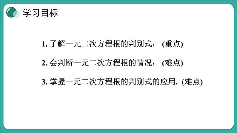华师大版数学九上22.2 第4课时 一元二次方程根的判别式(课件PPT)02