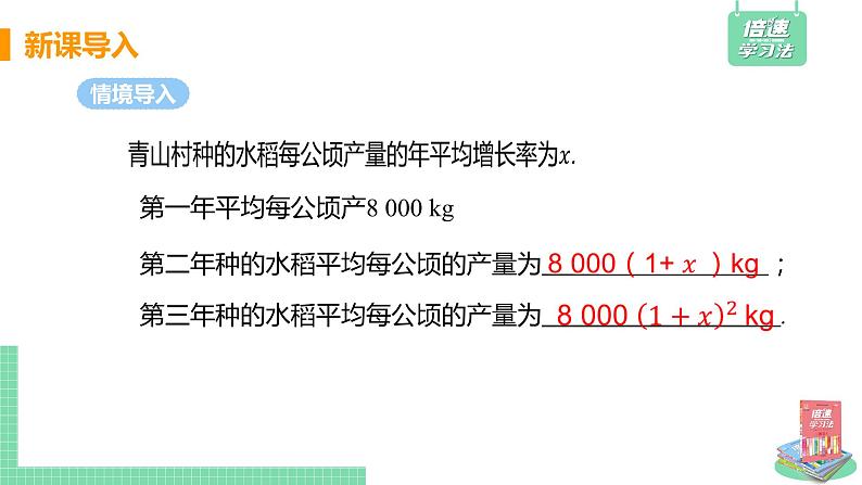 苏科版数学九上1.4 课时1 面积问题和增长率问题(课件PPT)第6页