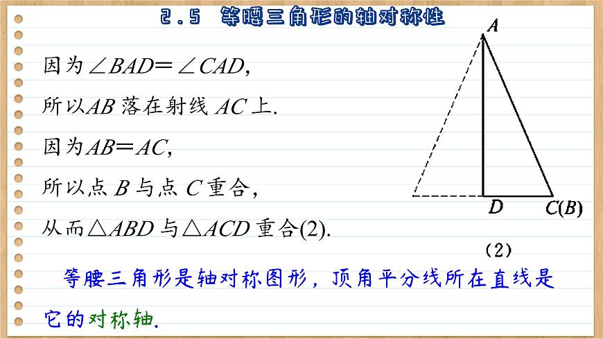 蘇科版數(shù)學八上2.5  等腰三角形的軸對稱性 （課件PPT）第6頁